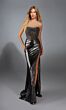 Alyce Paris 61817 Side Slit Illusion Corset Strapless Dress