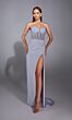 Alyce Paris 61856 Sequin Corset High Slit Strapless Dress