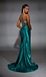 Alyce Paris 61875 High Slit Lace-Up Satin Dress