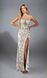 Alyce Paris 61905 Bare Back High Slit Floral Dress