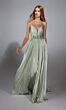 Alyce Paris 61923 Floral Waist Plunging Neck Dress