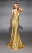 Alyce Paris 61966 Strappy Back V-Neck Satin Dress