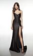 Alyce Paris 61983 Spaghetti Strap Basque Waist Dress