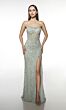 Alyce Paris 61988 High Slit Peak Neck Beaded Dress