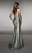Alyce Paris 61991 Corset Top Lace-Up Back Satin Dress