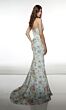 Alyce Paris 61992 Draped Skirt Ruched Derriere Floral Dress