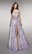 Alyce Paris 61994 Strappy Floral A-Line High Slit Dress