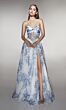 Alyce Paris 61994 Strappy Floral A-Line High Slit Dress