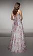 Alyce Paris 61994 Strappy Floral A-Line High Slit Dress