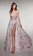 Alyce Paris 61994 Strappy Floral A-Line High Slit Dress