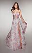 Alyce Paris 61994 Strappy Floral A-Line High Slit Dress