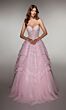 Alyce Paris 62007 Strapless Lace-Up Back Ruffle Skirt Dress