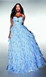 Alyce Paris 62018 Tiered Ruffle Skirt Spaghetti Strap Dress