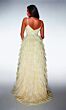 Alyce Paris 62018 Tiered Ruffle Skirt Spaghetti Strap Dress