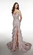 Alyce Paris 62021 Off-The-Shoulder Tiered Ruffle Skirt Dress