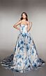 Alyce Paris 62026 Basque Waist Strapless Floral Dress