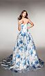 Alyce Paris 62026 Basque Waist Strapless Floral Dress
