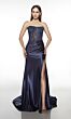 Alyce Paris 62027 Side Slit Draped Satin Skirt Dress