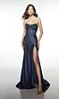 Alyce Paris 62029 Strapless Beaded High Slit Dress