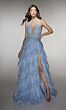 Alyce Paris 62037 High Slit Plunging Halter Neck Dress