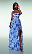 Alyce Paris 62041 A-Line Ruffle Skirt Slit Dress