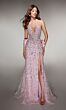 Alyce Paris 62044 High Slit Back Bow Beaded Dress