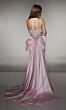 Alyce Paris 62044 High Slit Back Bow Beaded Dress