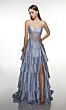 Alyce Paris 62056 High Slit Sheer Corset A-Line Dress