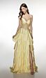 Alyce Paris 62056 High Slit Sheer Corset A-Line Dress