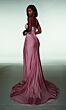 Alyce Paris 62057 Draped Skirt Beaded Corset Bodice Dress