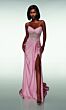 Alyce Paris 62057 Draped Skirt Beaded Corset Bodice Dress