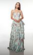 Alyce Paris 62066 Tiered Skirt Floral Strapless Dress