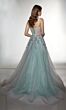 Alyce Paris 62068 Plunging Neck Lace-Up Back Dress