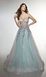 Alyce Paris 62068 Plunging Neck Lace-Up Back Dress