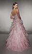 Alyce Paris 62069 Ruffle Skirt Strapless Applique Dress