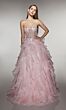 Alyce Paris 62069 Ruffle Skirt Strapless Applique Dress