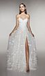 Alyce Paris 62072 High Slit Basque Waist A-Line Dress