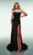 Alyce Paris 62074 High Slit Strapless Sequined Lace Dress