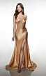 Alyce Paris 62084 Basque Waist High Slit Satin Dress