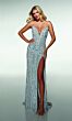Alyce Paris 62086 Plunging Neck Beaded High Slit Dress