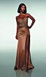 Alyce Paris 62087 Draped Skirt High Slit Cutout Dress
