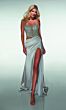 Alyce Paris 62087 Draped Skirt High Slit Cutout Dress