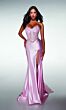 Alyce Paris 62089 High Slit Lace-Up Back Bow Dress