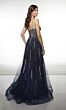 Alyce Paris 62093 High Slit Spaghetti Strap Glitter Dress
