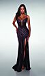 Alyce Paris 62100 High Slit Beaded Sheer Corset Bodice Dress