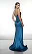 Alyce Paris 62104 High Slit Satin Lace-Up Back Dress