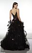 Alyce Paris 62108 Ruffle Floral Skirt V-Back Dress