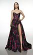 Alyce Paris 62109 Corset Bodice Basque Waist Jacquard Dress