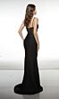 Alyce Paris 62113 Lace-Up Back Draped Skirt Dress