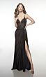 Alyce Paris 62113 Lace-Up Back Draped Skirt Dress
